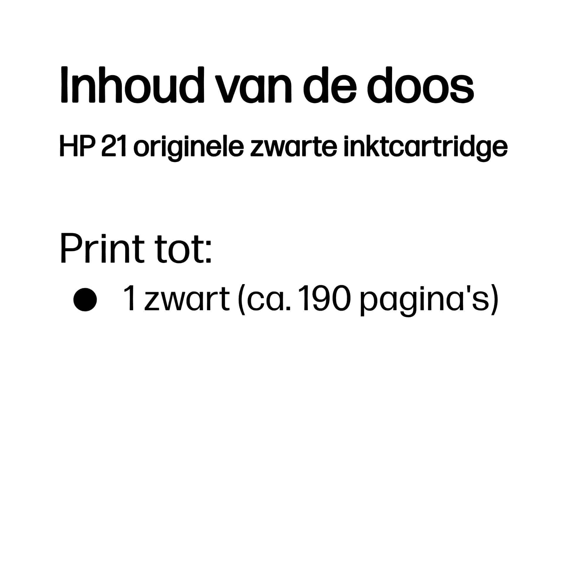 HP 21 originele zwarte inktcartridge - Afbeelding 2