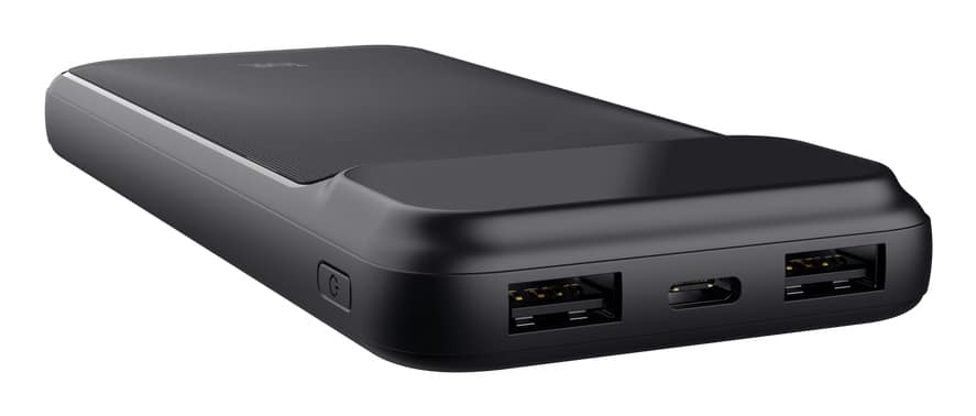 Trust Avala Powerbank 10.000 mAh - Powerbank – USB-C opladen – Afneembare USB-C kabel - 10.000 mAh – Zwart