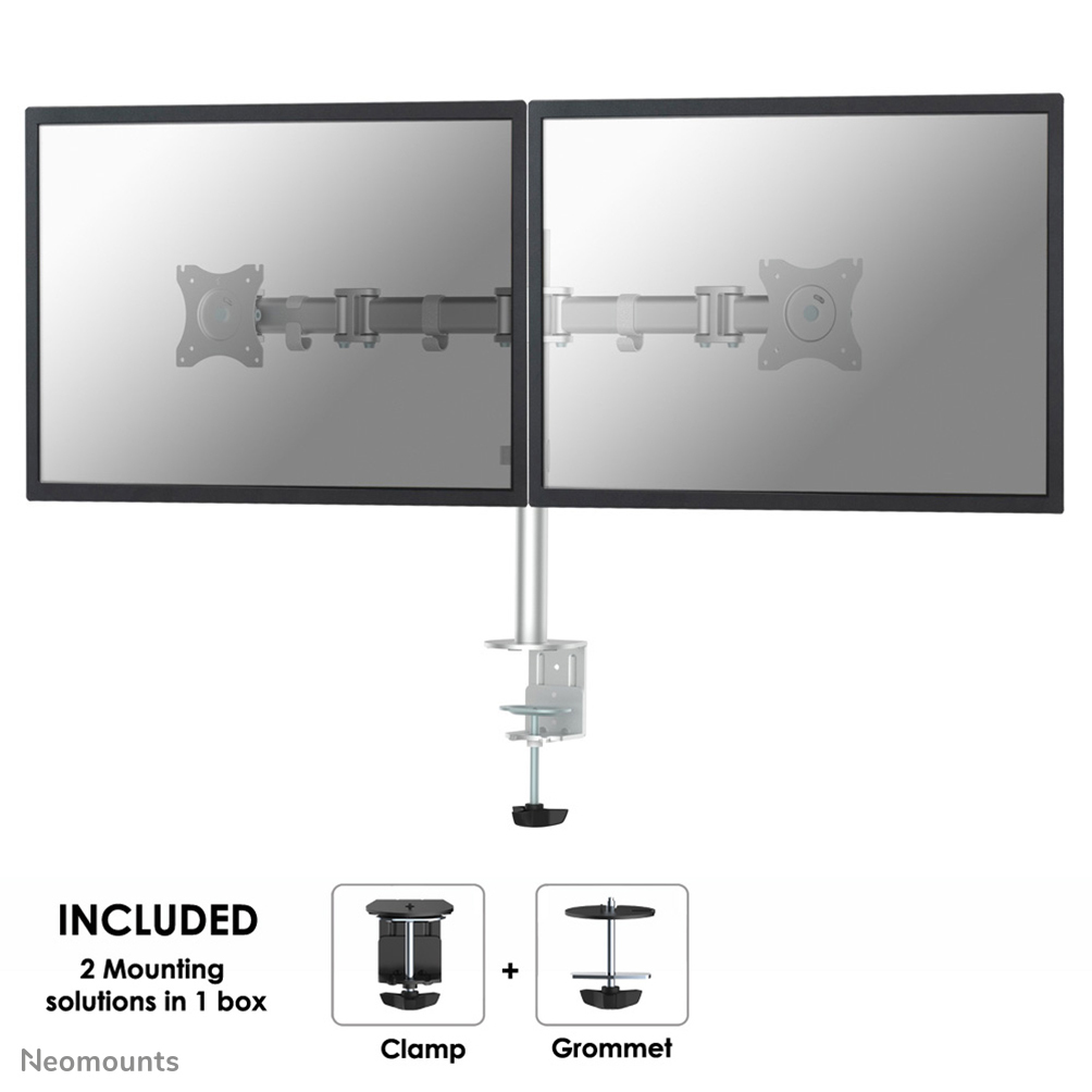 Neomounts NM-D135DSILVER Monitorarm 10-27"