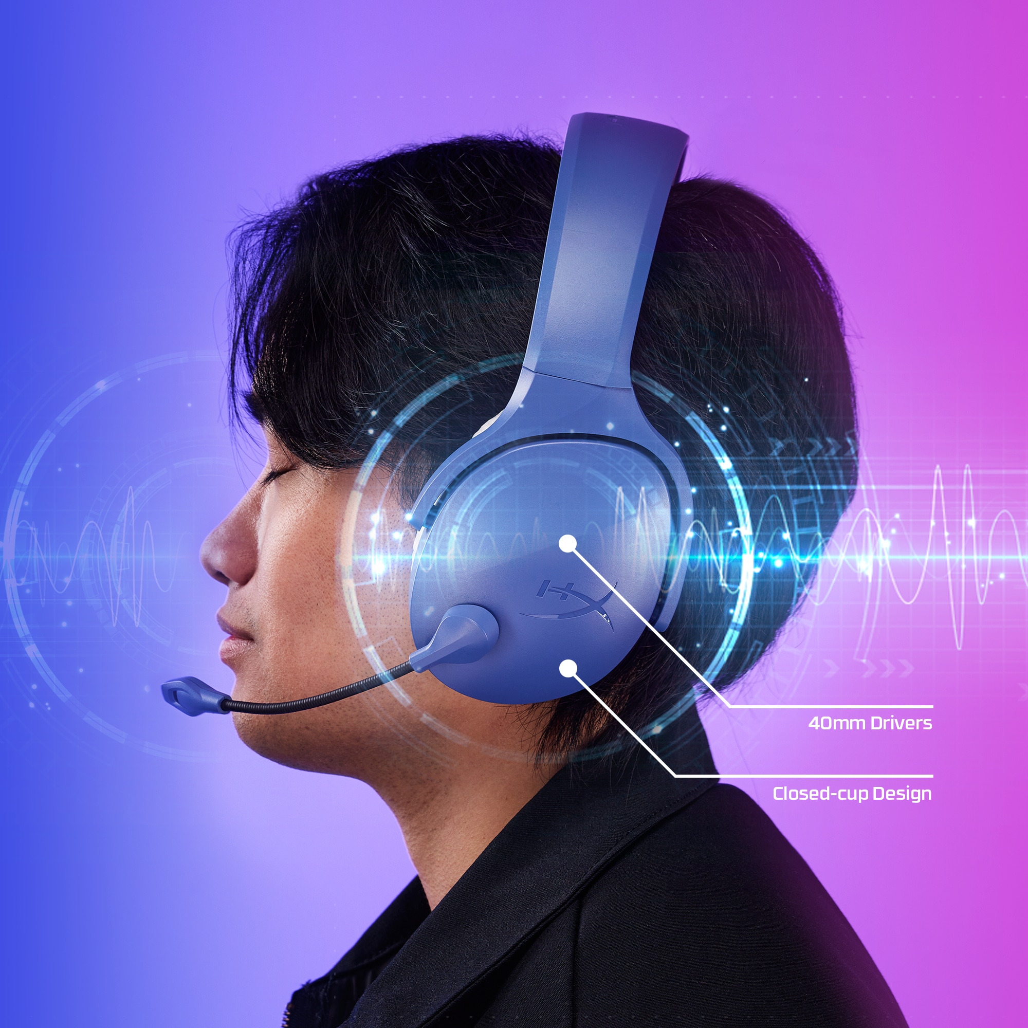HyperX Cloud Jet - Wireless Gaming Headset (Light Blue) - Afbeelding 3