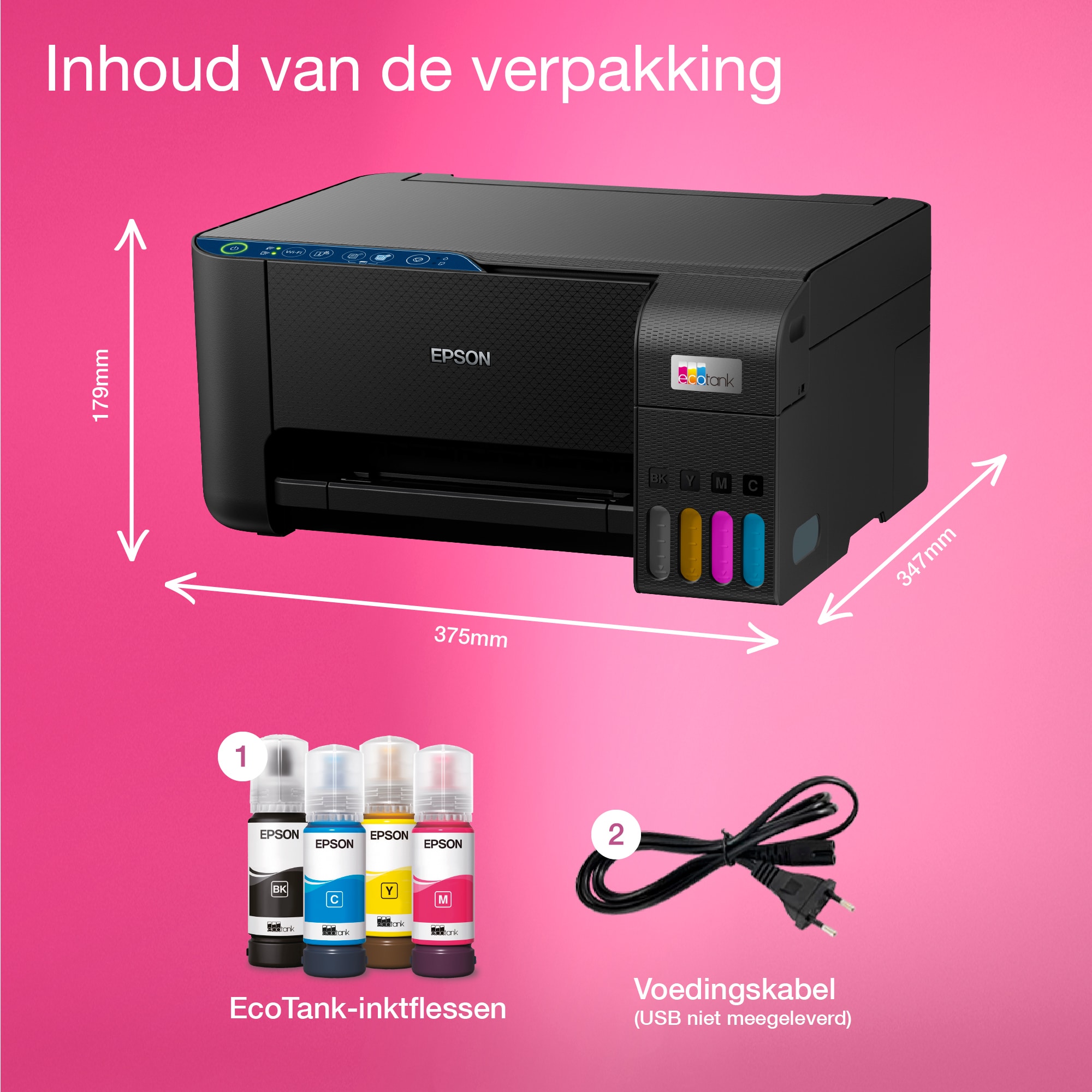 Epson EcoTank ET-2861 A4 multifunctionele Wi-Fi-printer met inkttank, inclusief tot 3 jaar inkt - Afbeelding 4