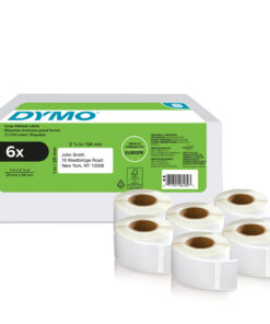 DYMO originele LabelWriter adreslabels voor retouren | 25 mm x 54 mm |6 met elk 500 labels (3.000 zelfklevende etiketten) | Geschikt voor de LabelWriter labelprinters | Gemaakt in Europa