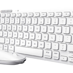 Trust Lyra Toetsenbord en Muis Set - Multi-device desktopset – QWERTY US-indeling – USB en Bluetooth verbinding – Wit