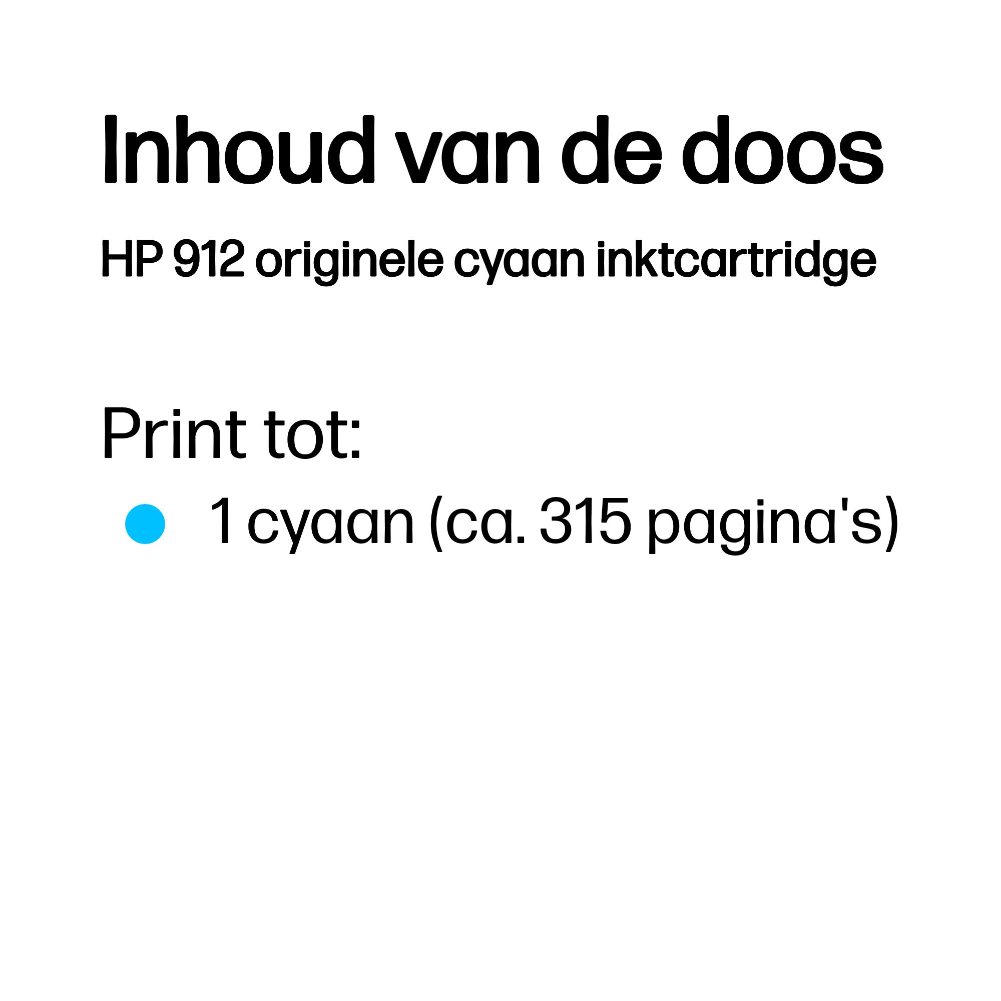 HP 912 originele cyaan inktcartridge