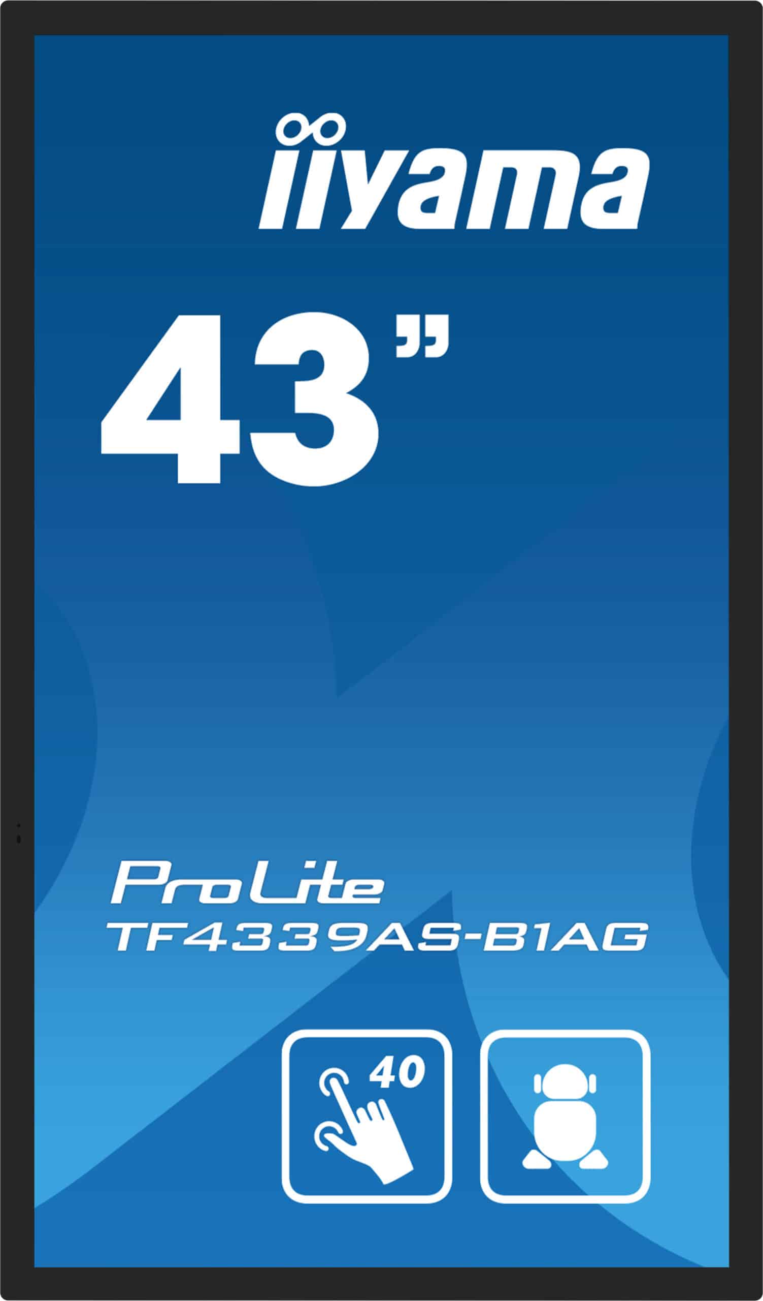 iiyama TF4339AS-B1AG computer monitor 108 cm (42.5") 3840 x 2160 Pixels 4K Ultra HD LED Touchscreen Zwart - Afbeelding 3
