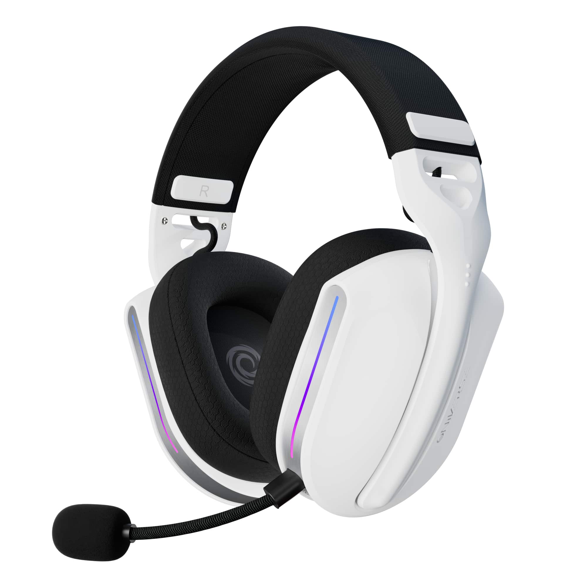 Oniverse Polaris Headset Bedraad en draadloos Hoofdband Gamen USB Type-C / USB Type-A Bluetooth Zwart, Wit