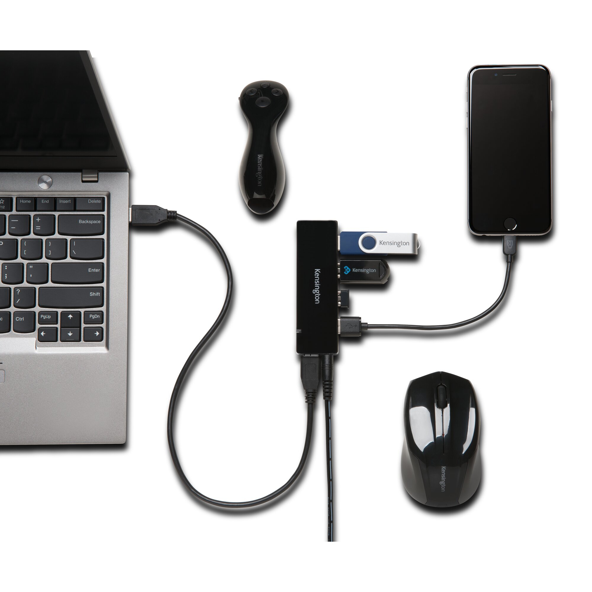 Kensington UH4000C USB 3.0 4-Port Hub & Charger - Afbeelding 2