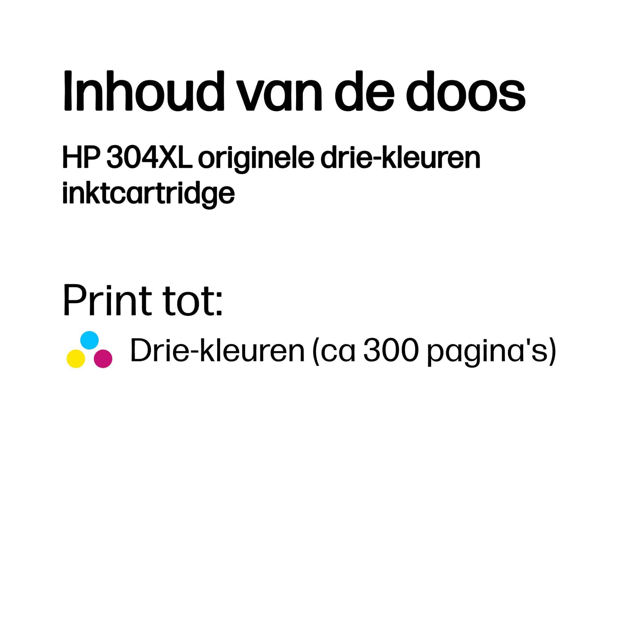 HP 304XL originele drie-kleuren inktcartridge - Afbeelding 2