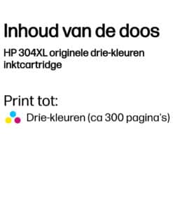 HP 304XL originele drie-kleuren inktcartridge - Afbeelding 2