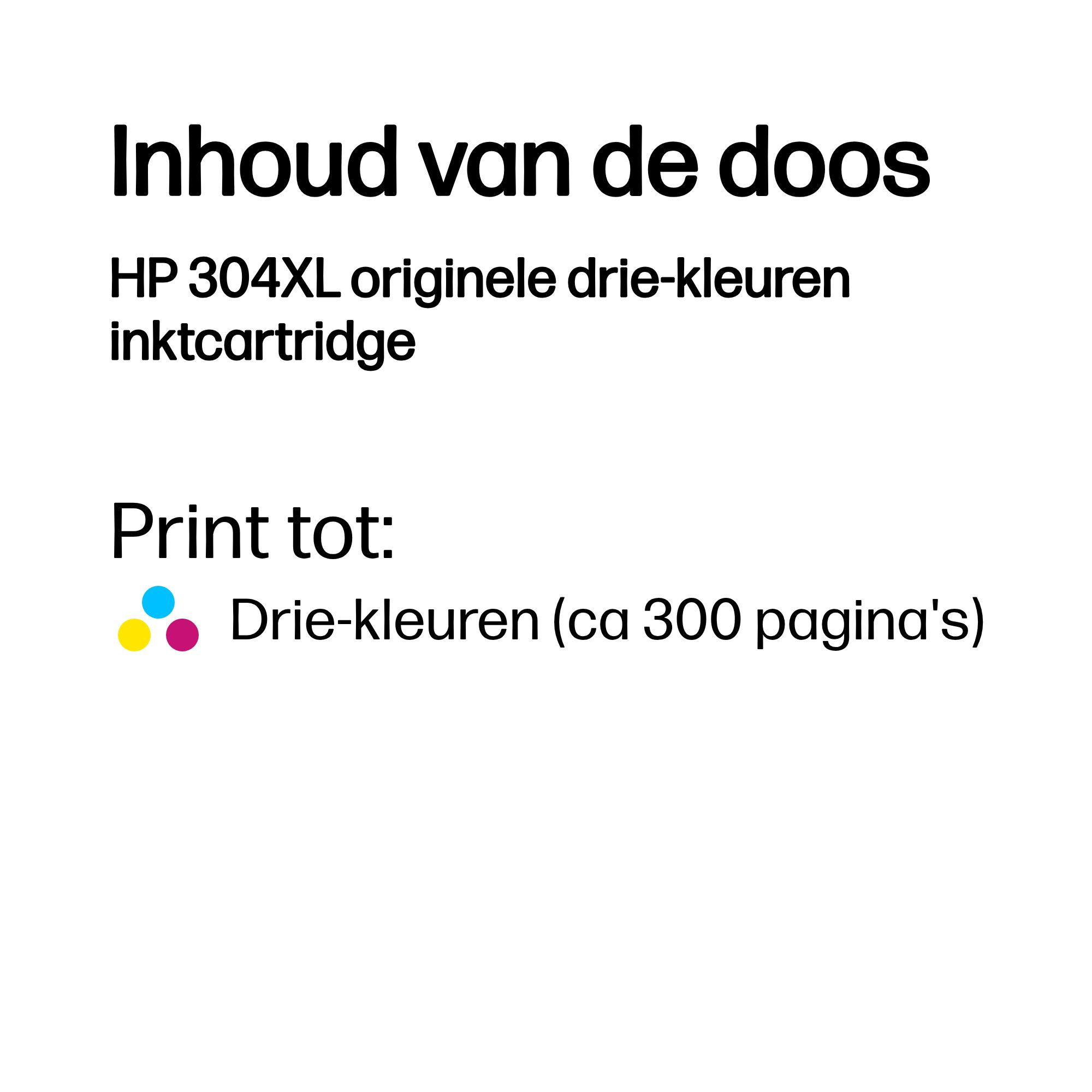 HP 304XL originele drie-kleuren inktcartridge - Afbeelding 2