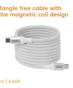 CLUB3D CLUB 3D USB-C Magnetic-Coil kabel Wit - Afbeelding 3