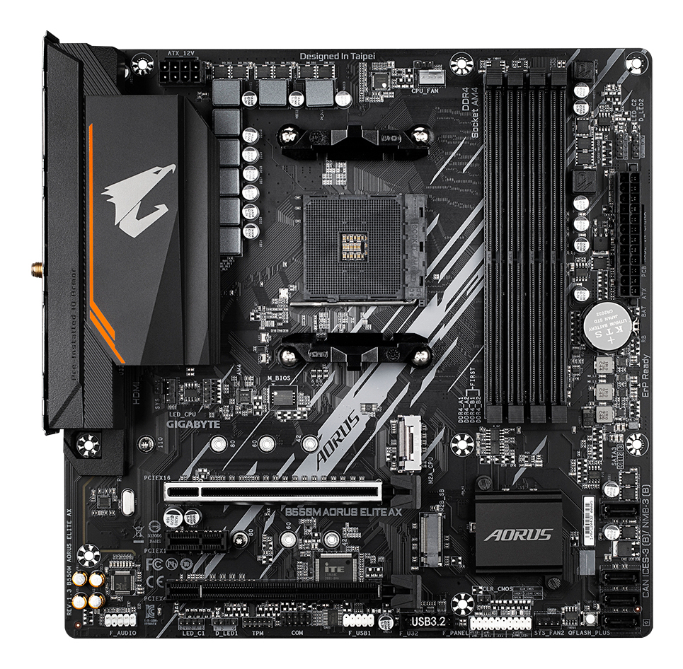 GIGABYTE B550M AORUS ELITE AX moederbord AMD B550 Socket AM4 micro ATX - Afbeelding 2