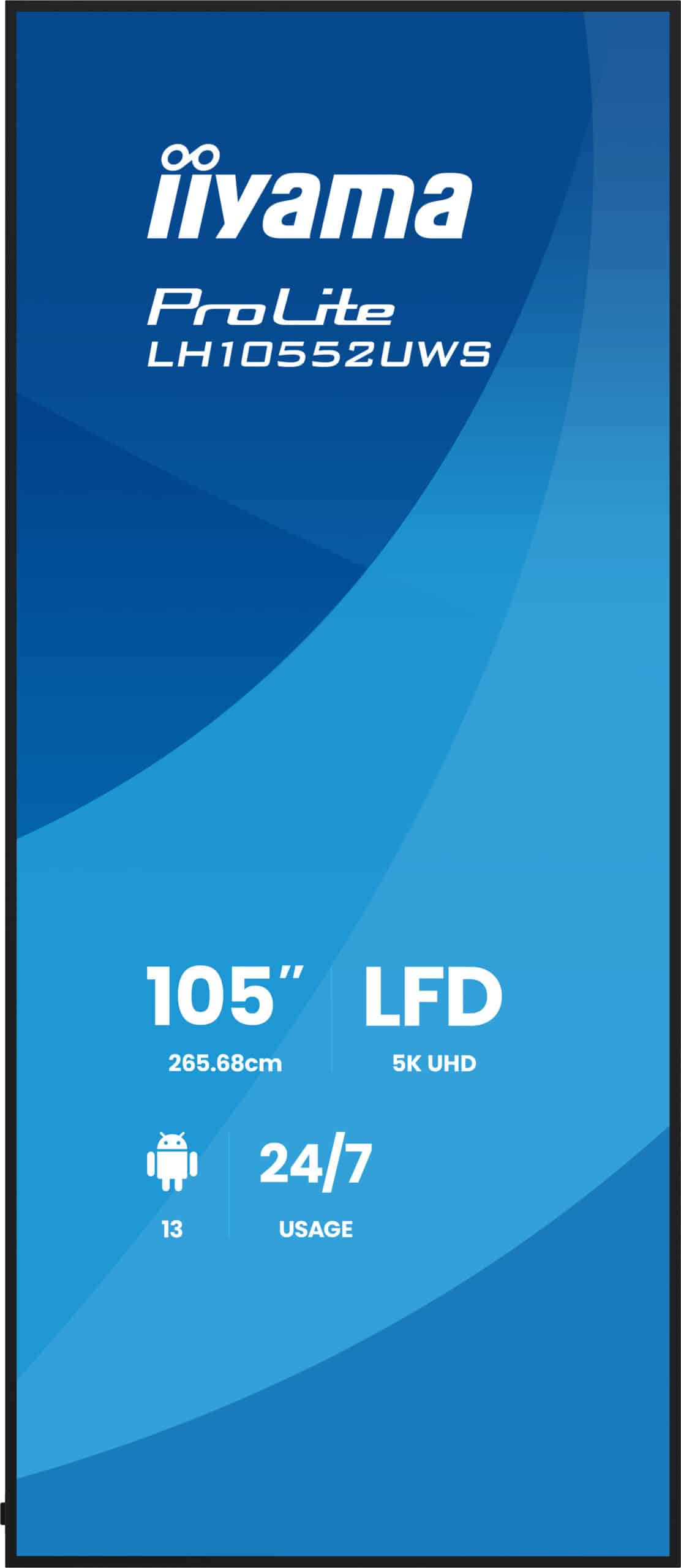 iiyama LH10552UWS-B1AG beeldkrant Kiosk-ontwerp 2,66 m (104.6") Wifi 500 cd/m² UltraWide 5K HD Type processor Android 24/7 - Afbeelding 3