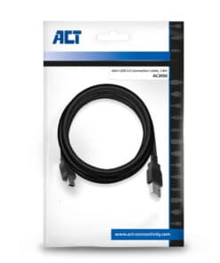 ACT USB 2.0 aansluitkabel A male - mini B male 1,8 meter - Afbeelding 2