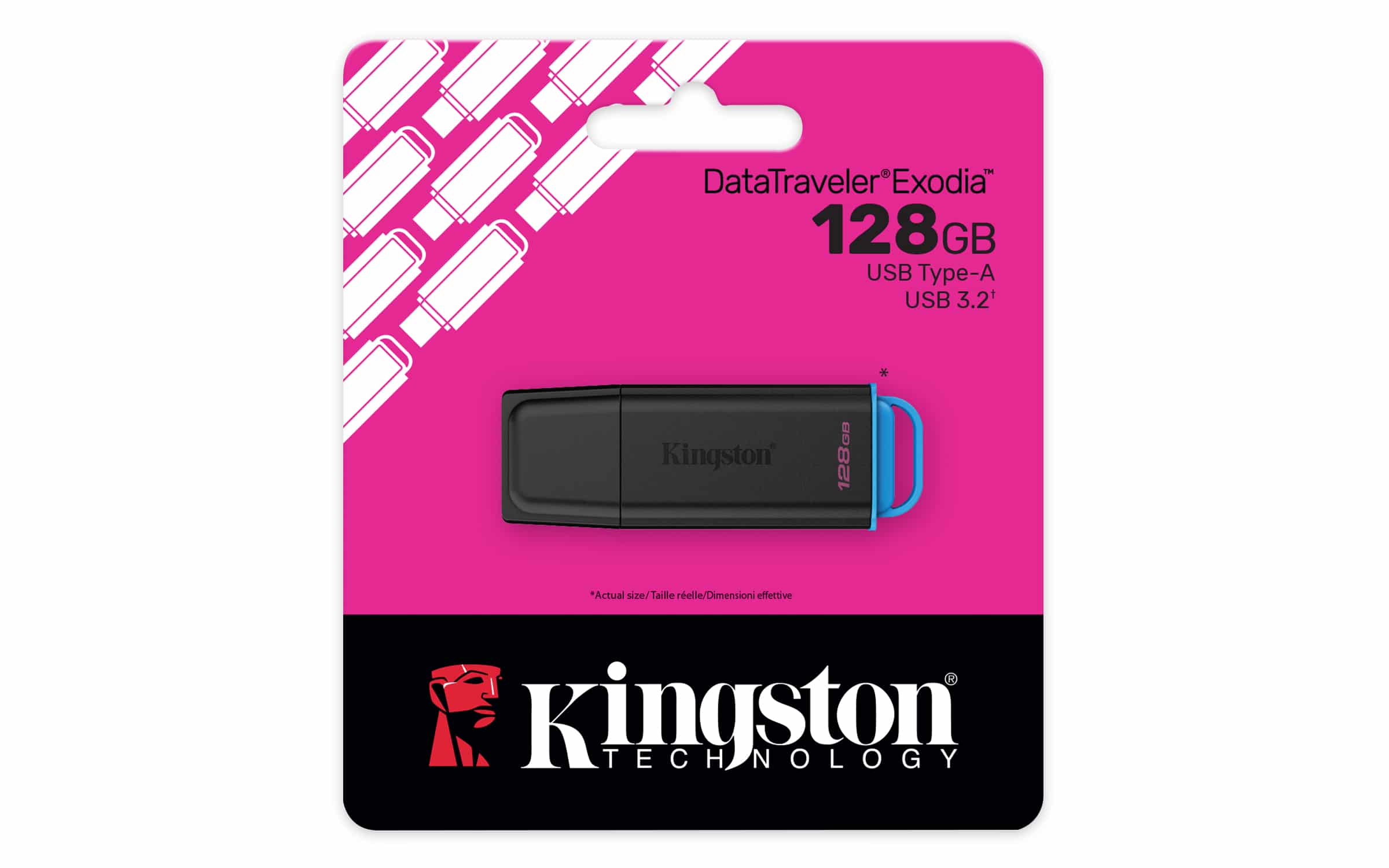 Kingston Technology DataTraveler 128GB Portable USB 3.2 Gen 1 Exodia Black/Blue - Afbeelding 5