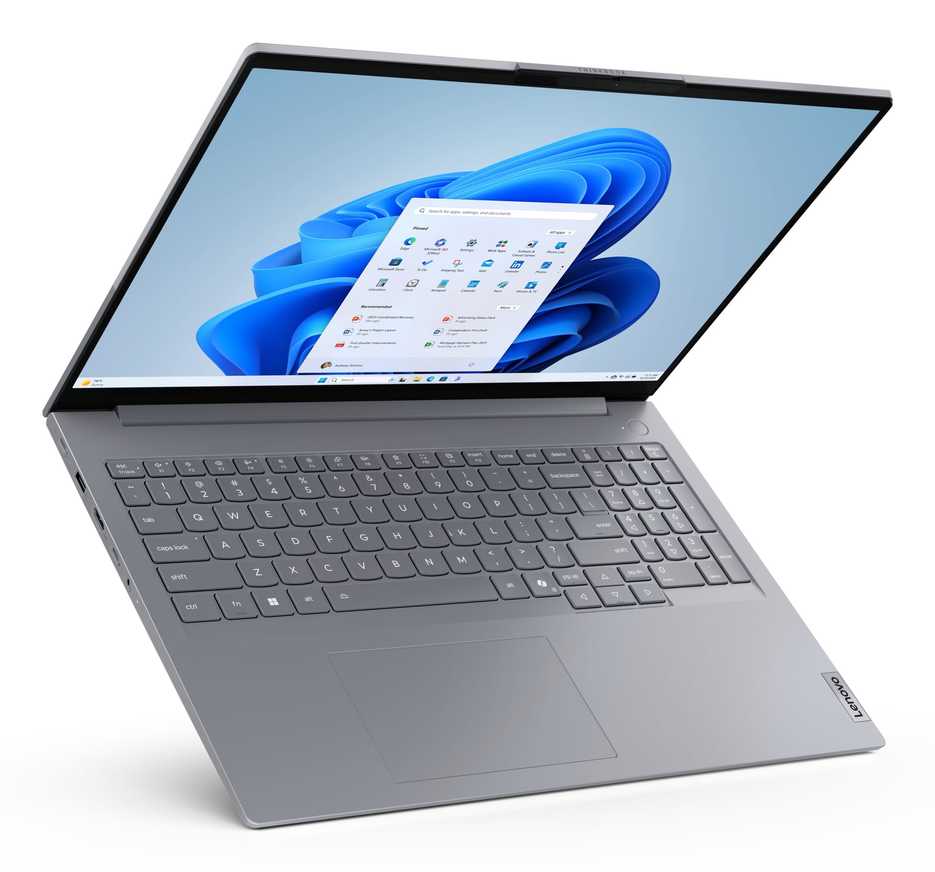 Lenovo ThinkBook 16 G8 IRL Intel Core i5-13420H Laptop 40,6 cm (16") WUXGA 16 GB DDR5-SDRAM 512 GB SSD Wi-Fi 6E (802.11ax) Windows 11 Pro Engels Grijs - Afbeelding 8