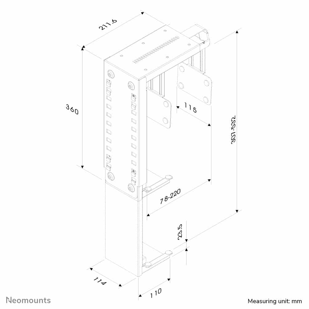Neomounts CPU-D100BLACK CPU houder - max 30 kg - universeel - Afbeelding 3