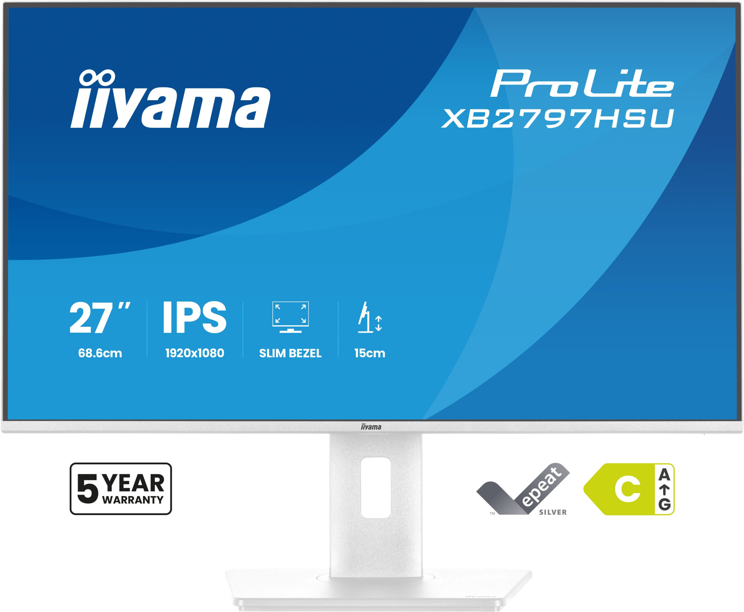 iiyama ProLite XB2797HSU-W1 computer monitor 68,6 cm (27") 1920 x 1080 Pixels Full HD LED Wit - Afbeelding 2