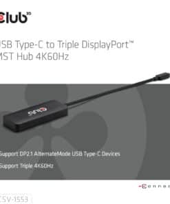 CLUB3D USB-C to Triple DisplayPort MST Hub 4K60Hz - Afbeelding 3