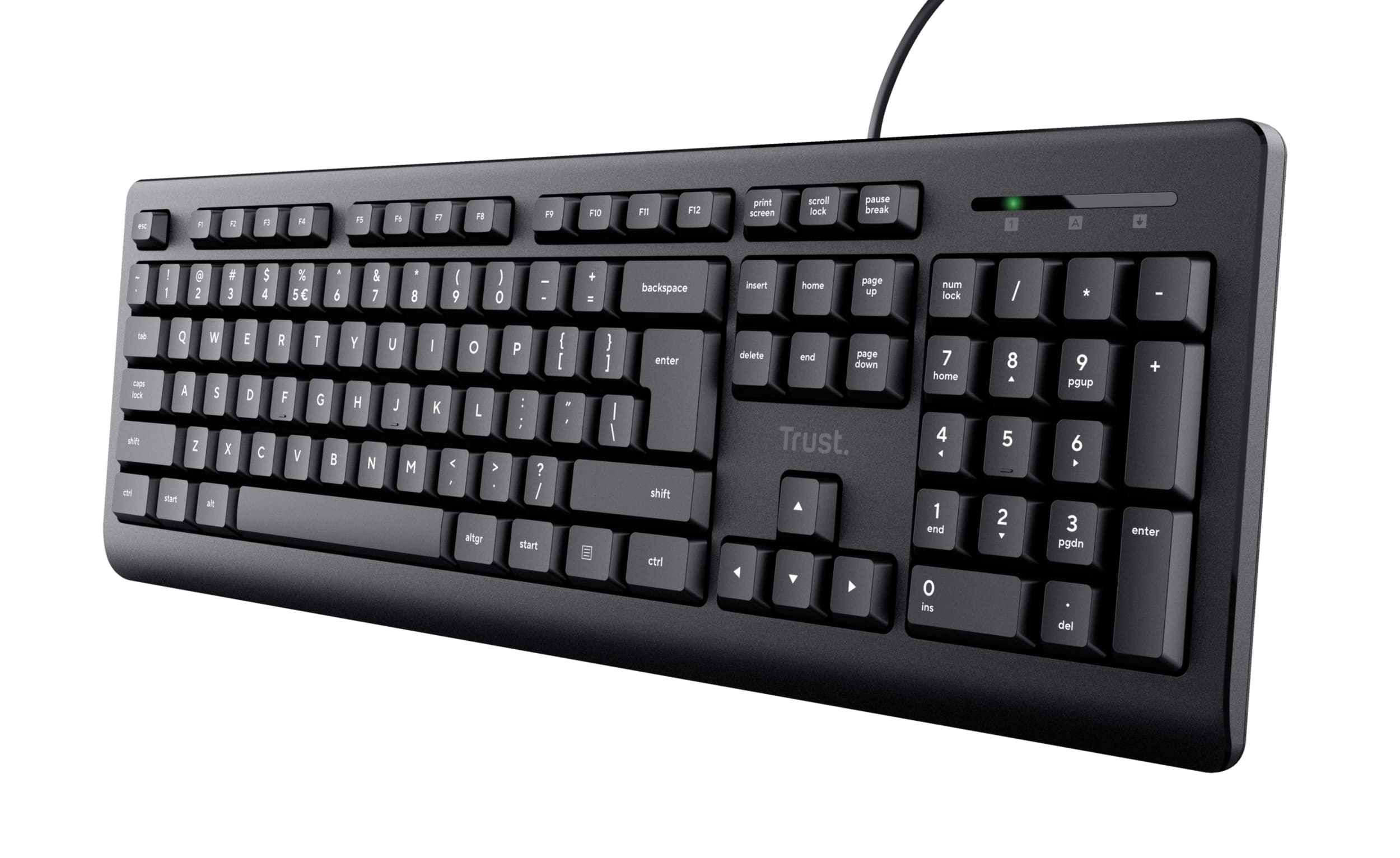 Trust TK-150 Toetsenbord - Bedraad toetsenbord – QWERTY US-indeling – Full-size toetsenbord – Business Model - Zwart