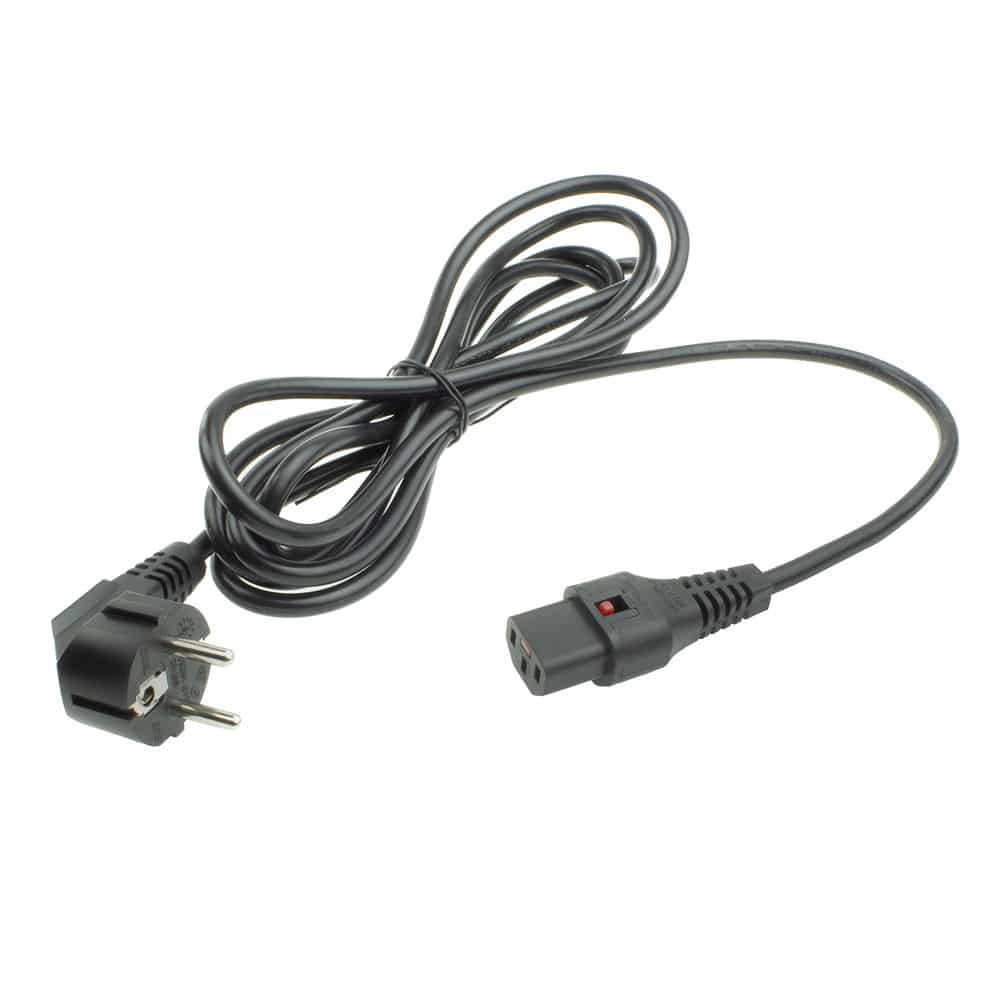 ACT Netsnoer CEE 7/7 male (haaks) - C13 IEC Lock zwart 5 m, EL269S - Afbeelding 2