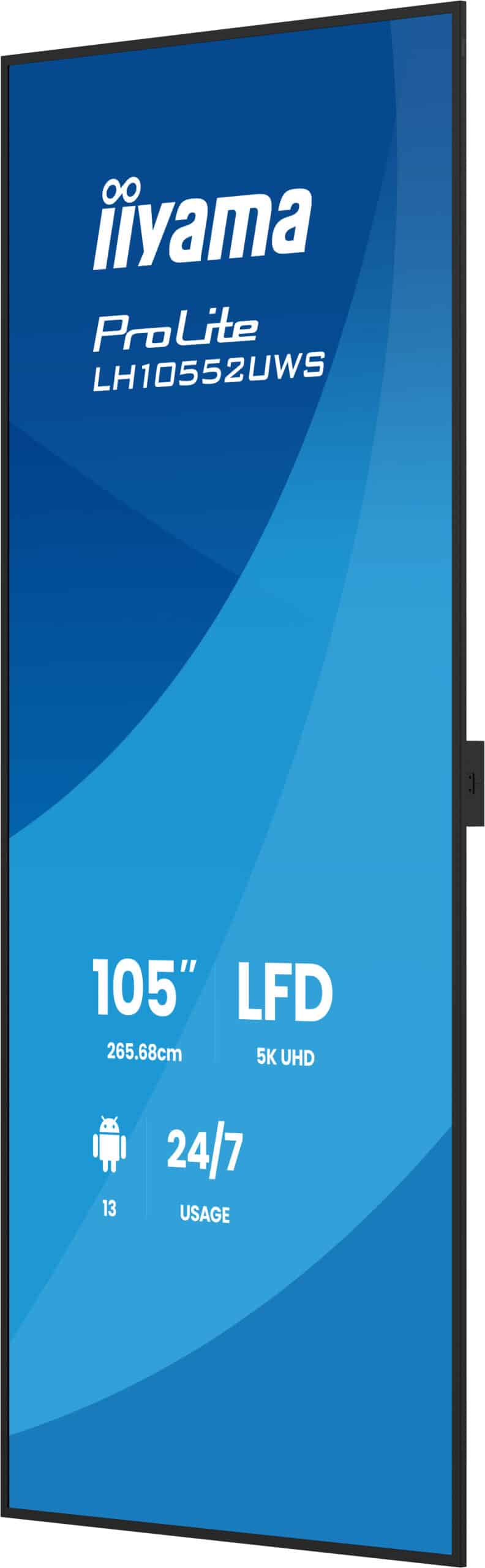 iiyama LH10552UWS-B1AG beeldkrant Kiosk-ontwerp 2,66 m (104.6") Wifi 500 cd/m² UltraWide 5K HD Type processor Android 24/7 - Afbeelding 5