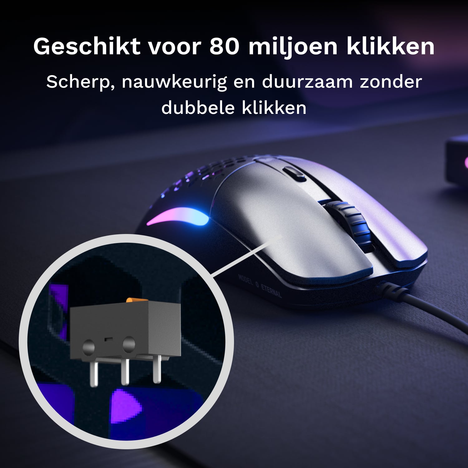 Glorious Gaming Glorious Model O Eternal - Ultralichte bedrade RGB-gamemuis - Zwart - Afbeelding 4