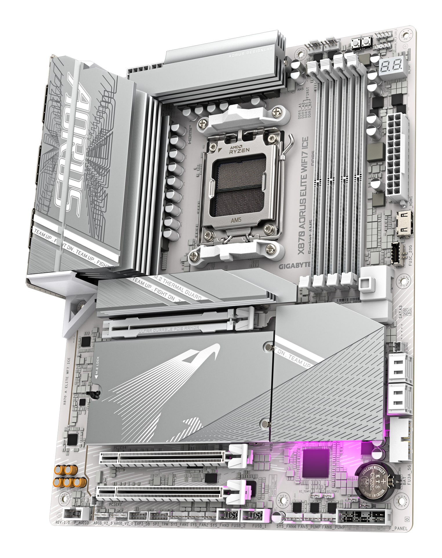 GIGABYTE X870 AORUS ELITE WIFI7 ICE AMD X870 Socket AM5 ATX - Afbeelding 4
