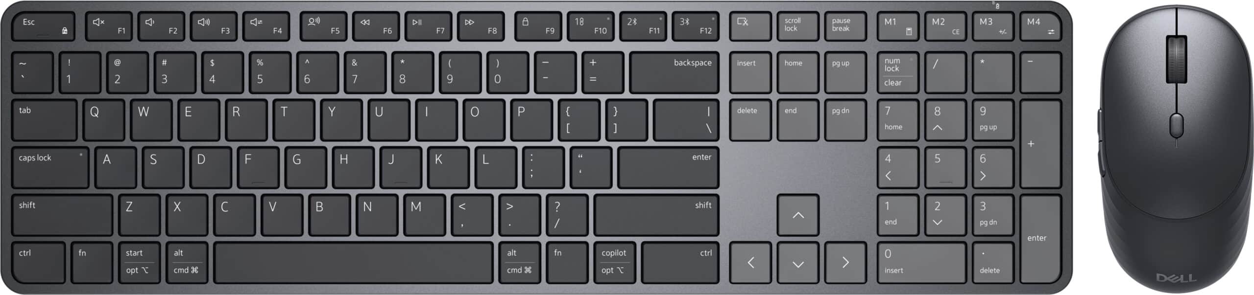 DELL Pro 7 Slim KM726 toetsenbord Inclusief muis Thuis/Werk RF-draadloos + Bluetooth AZERTY Belgisch Zwart - Afbeelding 3
