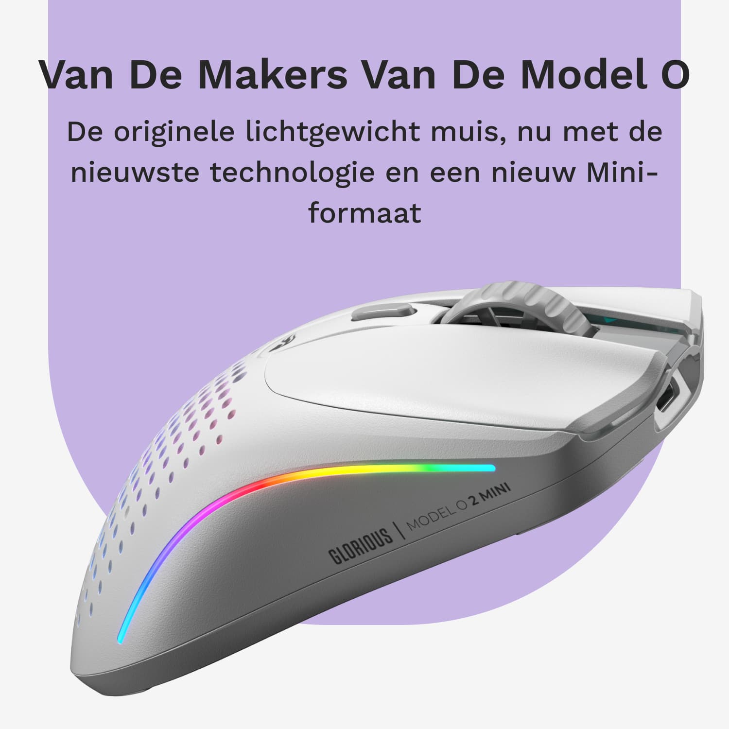Glorious Gaming Model O 2 Mini Wireless muis Gamen Rechtshandig RF-draadloos + Bluetooth Optisch 26000 DPI