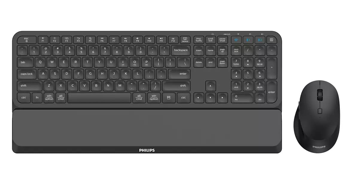 Philips 6000 series SPT6607B/00 toetsenbord Inclusief muis Thuis RF-draadloos + Bluetooth Amerikaans Engels Zwart