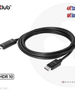 CLUB3D DisplayPort 1.4 to HDMI 4K120Hz or 8K60Hz HDR10 Cable M/M 3m/9.84ft - Afbeelding 6