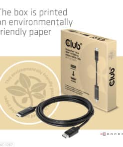 CLUB3D DisplayPort 1.4 to HDMI 4K120Hz or 8K60Hz HDR10 Cable M/M 3m/9.84ft - Afbeelding 8