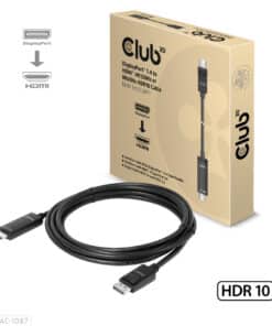CLUB3D DisplayPort 1.4 to HDMI 4K120Hz or 8K60Hz HDR10 Cable M/M 3m/9.84ft