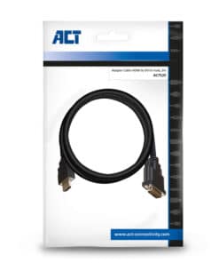 ACT 2 meter HDMI naar DVI-D adapterkabel, 1x HDMI A male, 1x DVI-D single link male 18+1 - Afbeelding 2