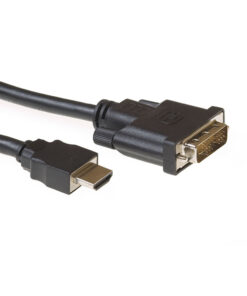 ACT 2 meter HDMI naar DVI-D adapterkabel, 1x HDMI A male, 1x DVI-D single link male 18+1