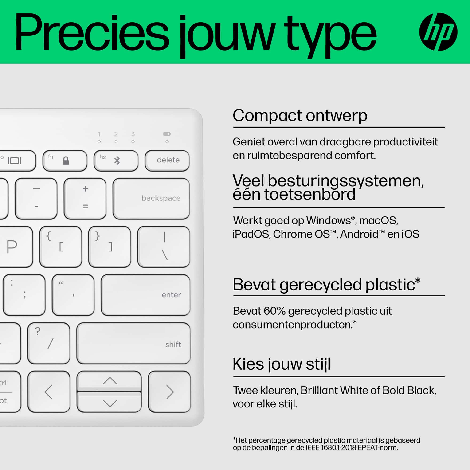 HP 350 Compact Multi-Device Bluetooth Keyboard - Afbeelding 6