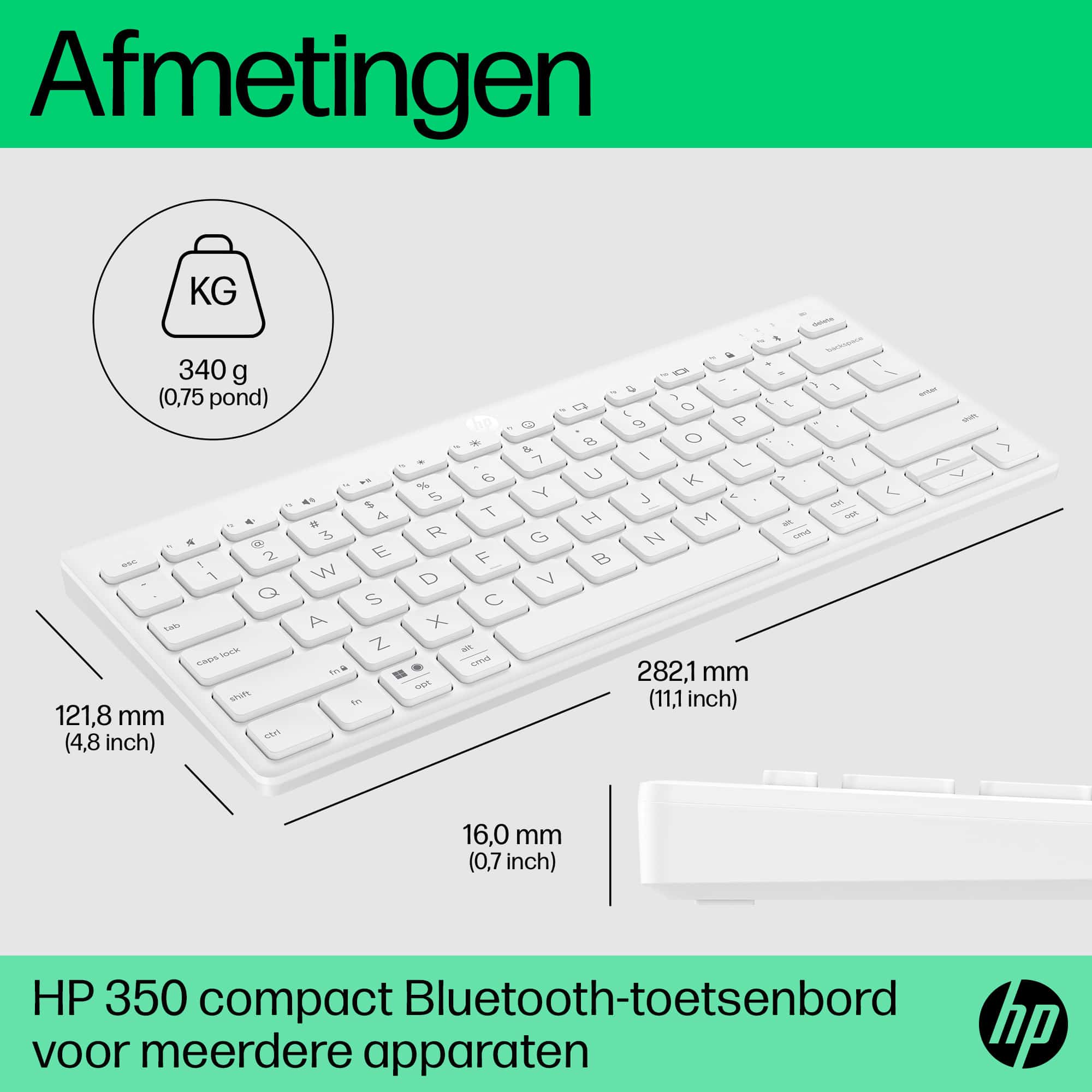 HP 350 Compact Multi-Device Bluetooth Keyboard - Afbeelding 4