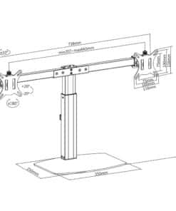 ACT Monitorarm 27" office, op voet met gasveer, crossbar, 2 schermen - Afbeelding 3
