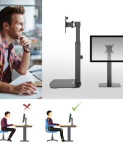 ACT Monitorarm 32" office, op voet met gasveer, 1 scherm - Afbeelding 8