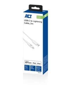 ACT USB 2.0 laad- en datakabel C male - Lightning male 2 meter, MFI gecertificeerd - Afbeelding 2