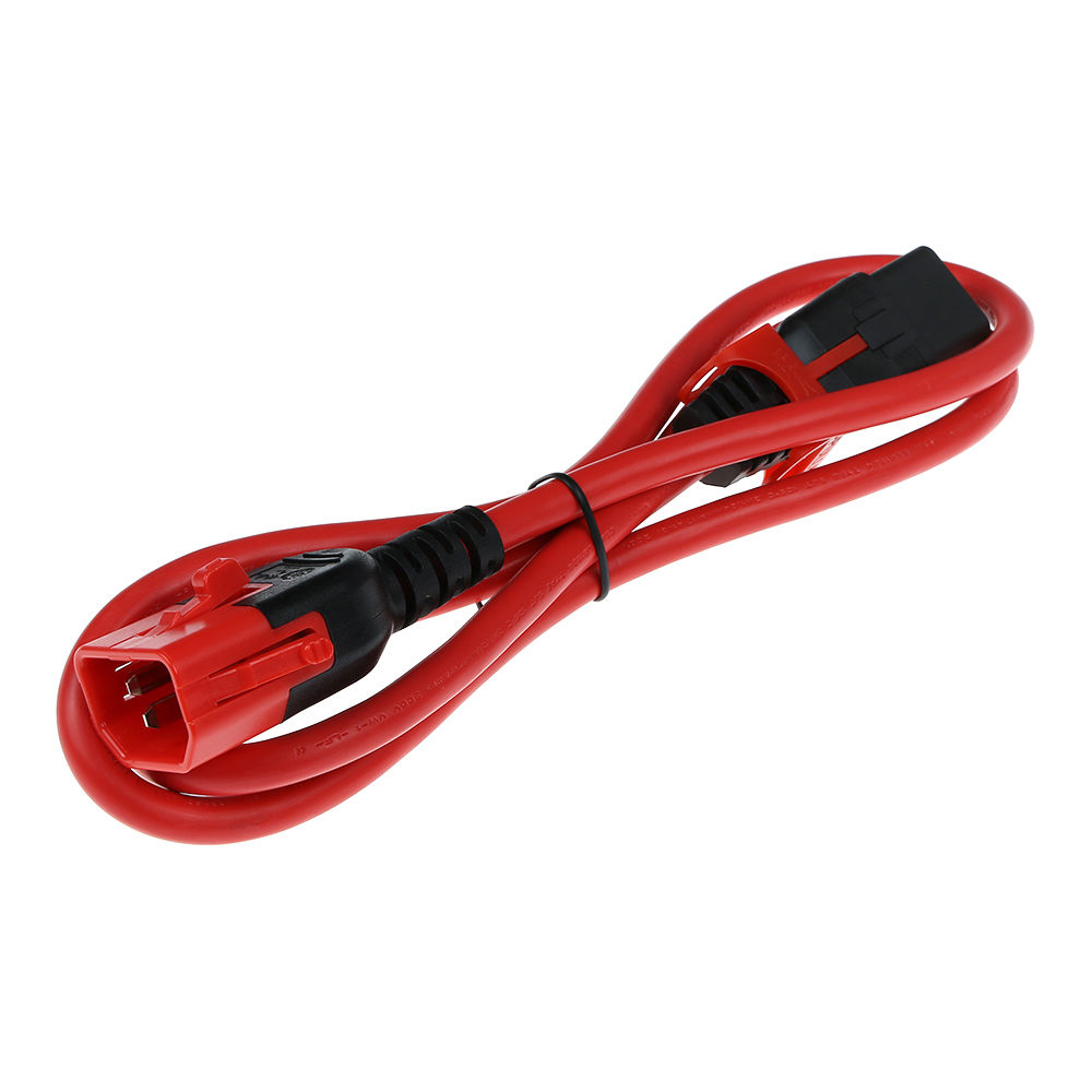 ACT Netsnoer C13 IEC Lock+ - C14 IEC Lock Dual Locking rood 1 m, PC3612 - Afbeelding 2