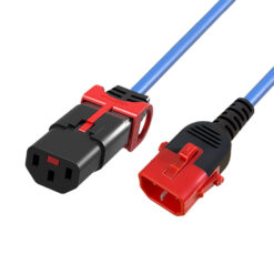 ACT Netsnoer C13 IEC Lock+ - C14 IEC Lock Dual Locking blauw 1,5 m, PC3621