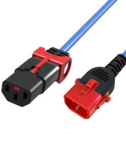 ACT Netsnoer C13 IEC Lock+ - C14 IEC Lock Dual Locking blauw 1,5 m, PC3621