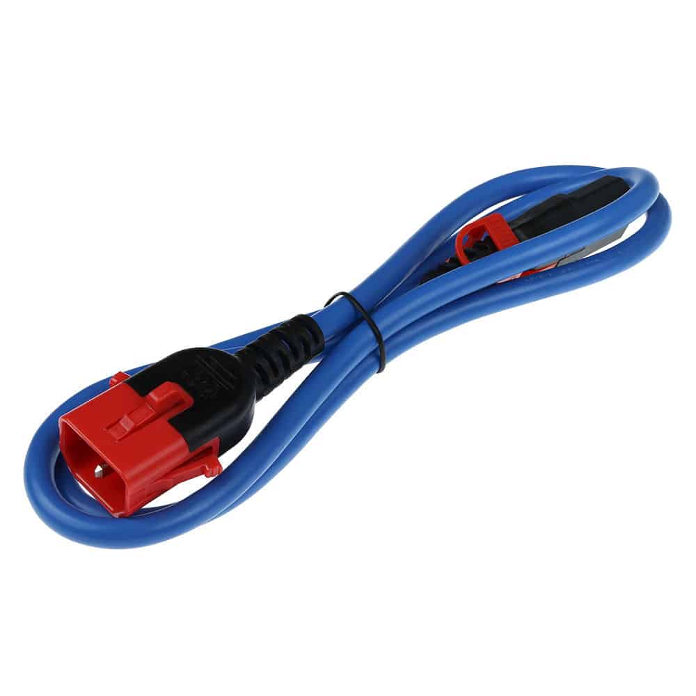 ACT Netsnoer C13 IEC Lock+ - C14 IEC Lock Dual Locking blauw 1 m, PC3619 - Afbeelding 2