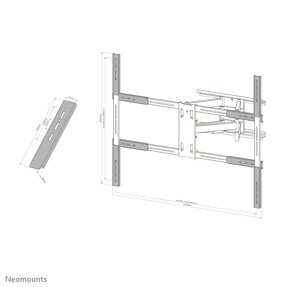 Neomounts AWLS-950BL1 Neomounts Select VESA extension kit for WL40S-950BL18 (VESA