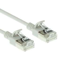 ACT Grijze 0,15 meter LSZH U/FTP CAT6A datacenter slimline patchkabel snagless met RJ45 connectoren