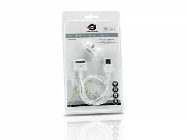 Conceptronic CUSBCAR2ASET oplader voor mobiele apparatuur MP3, MP4, Smartphone, Tablet Wit Sigarettenaansteker Auto - Afbeelding 6