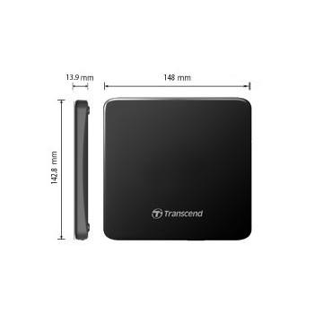 Transcend TS8XDVDS-K Extra Slim Portable DVD/RW, USB2, 8x,CD-R/RW, DVD±R, DVD±RW, DVD±R DL, DVD-R - Afbeelding 5