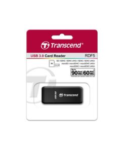 Transcend TS-RDF5K PDF5 Card Reader, USB3.0, SD/microSD, SDHC/SDXC, UHS-I, LED, Black - Afbeelding 2